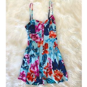 [Express]Tropical Hawaiian Print Dress